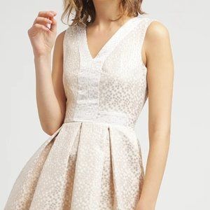Closet V-Neck Polka Dot Jacquard Dress